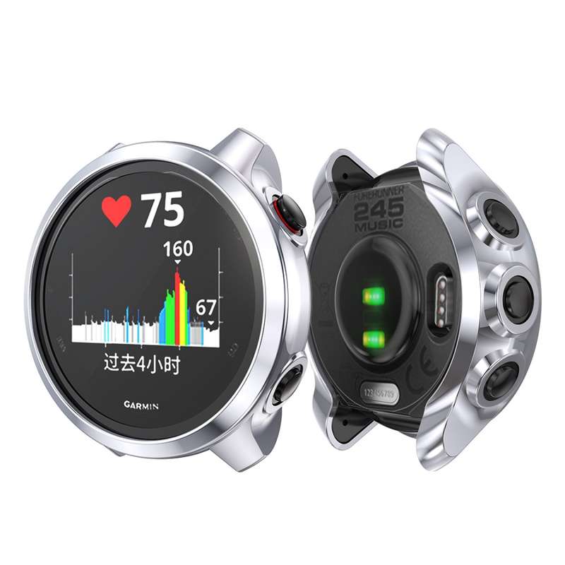 For Garmin Forerunner 245 TPU Electroplated Watch Case(Black)