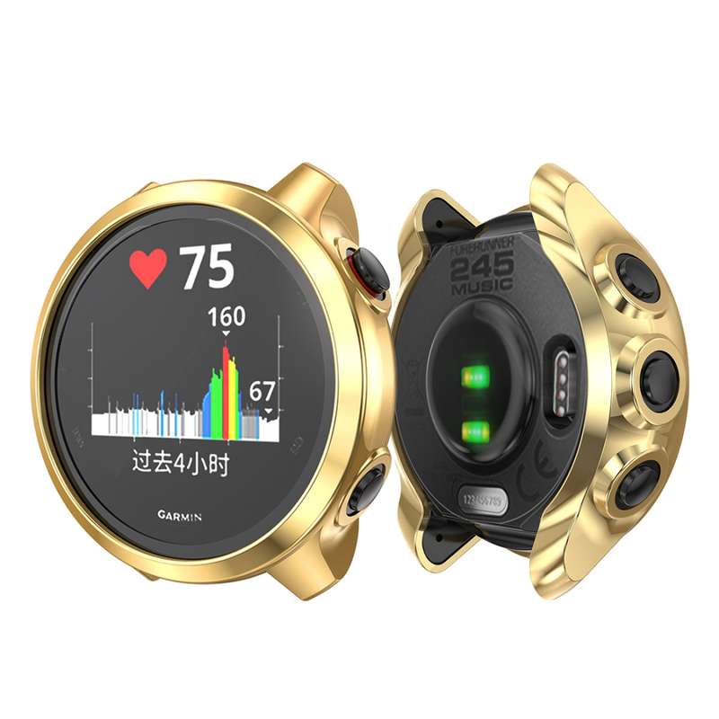 For Garmin Forerunner 245 TPU Electroplated Watch Case(Black)
