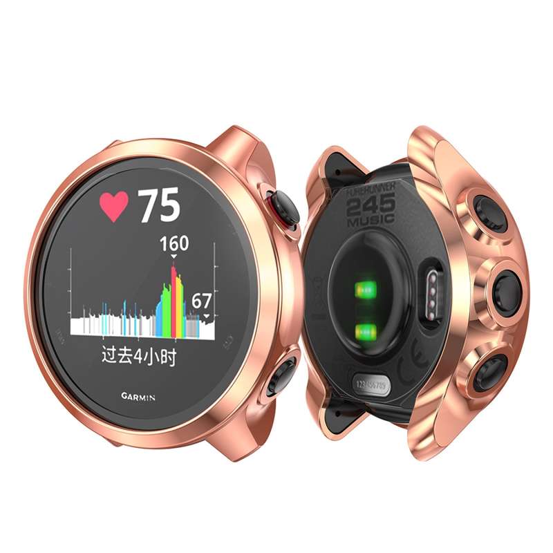 For Garmin Forerunner 245 TPU Electroplated Watch Case(Black)