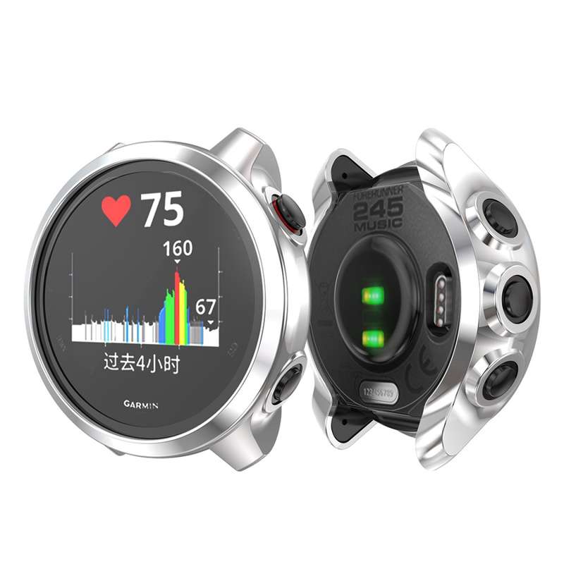 For Garmin Forerunner 245 TPU Electroplated Watch Case(Black)