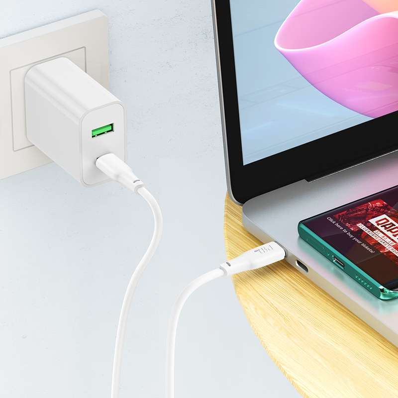 hoco X93 100W USB-C/Type-C to USB-C/Type-C Fast Charge Data Cable, Length:1m(White)