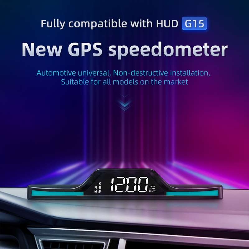 G15 Car HD GPS Head-Up Display with Color Changing Ambient Light