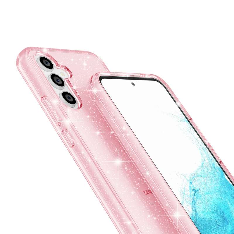 For Samsung Galaxy A54 5G EU Shockproof Terminator Style Glitter Powder Phone Case(Transparent Black