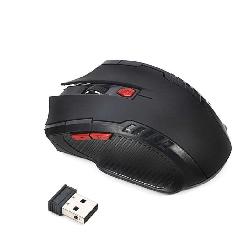 6-keys 2.4G 1600DPI Three-speed Adjustable Wireless Office Mouse(Red)