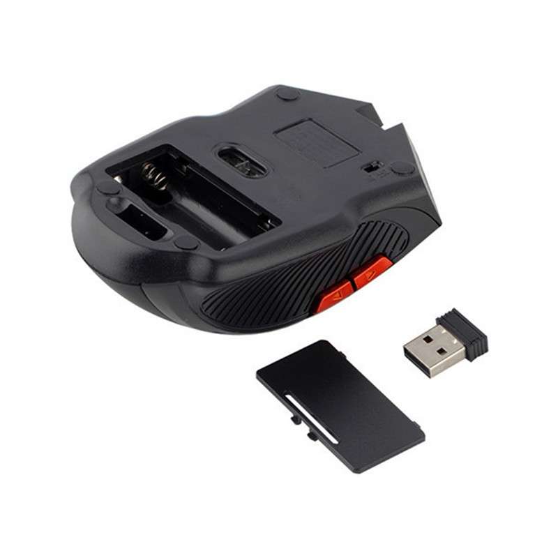 6-keys 2.4G 1600DPI Three-speed Adjustable Wireless Office Mouse(Red)