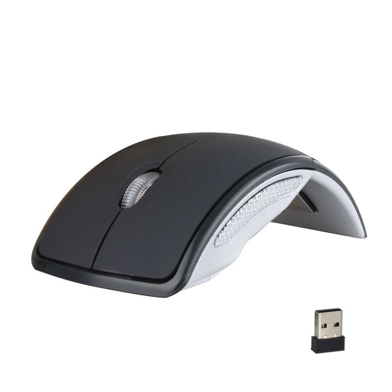 HXSJ ZD-01 1600DPI 2.4GHz Wireless Foldable Mouse(Black)