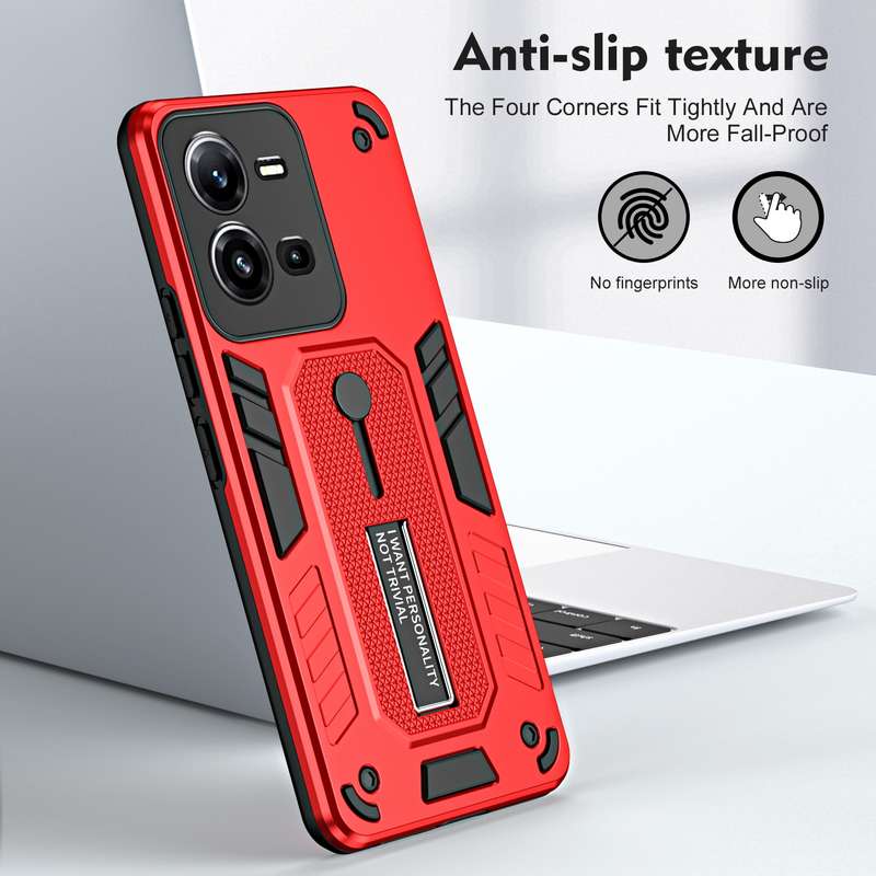For vivo V25 5G / V25e Variety Brave Armor Finger Loop Holder Phone Case(Black)
