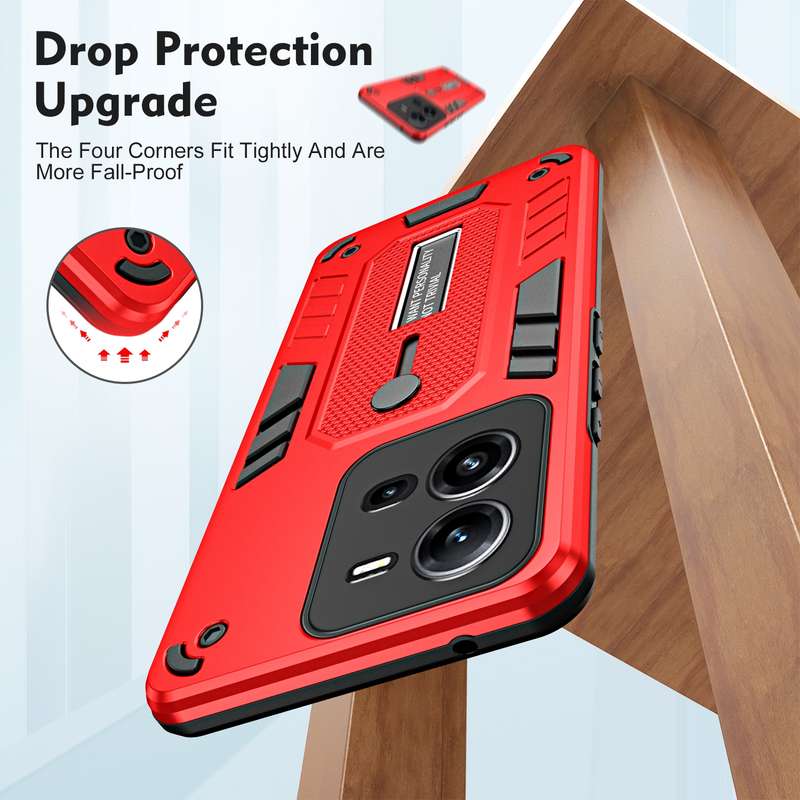 For vivo V25 5G / V25e Variety Brave Armor Finger Loop Holder Phone Case(Black)