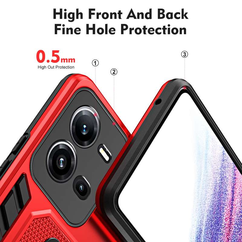 For vivo V25 5G / V25e Variety Brave Armor Finger Loop Holder Phone Case(Black)