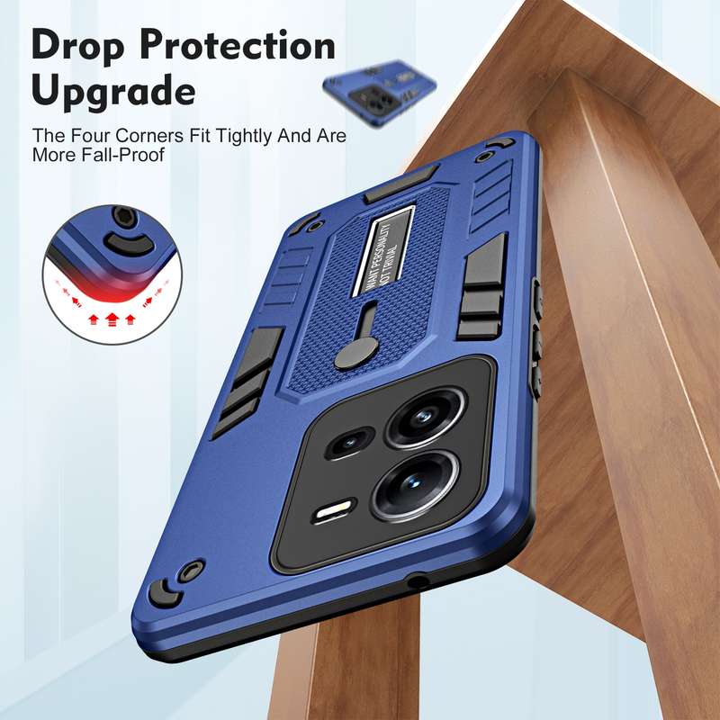 For vivo V25 5G / V25e Variety Brave Armor Finger Loop Holder Phone Case(Black)