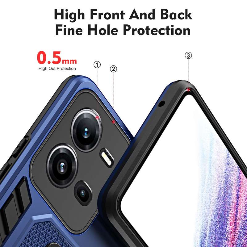 For vivo V25 5G / V25e Variety Brave Armor Finger Loop Holder Phone Case(Black)