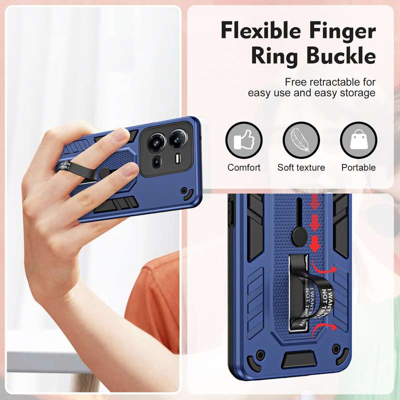 For vivo V25 5G / V25e Variety Brave Armor Finger Loop Holder Phone Case(Black)