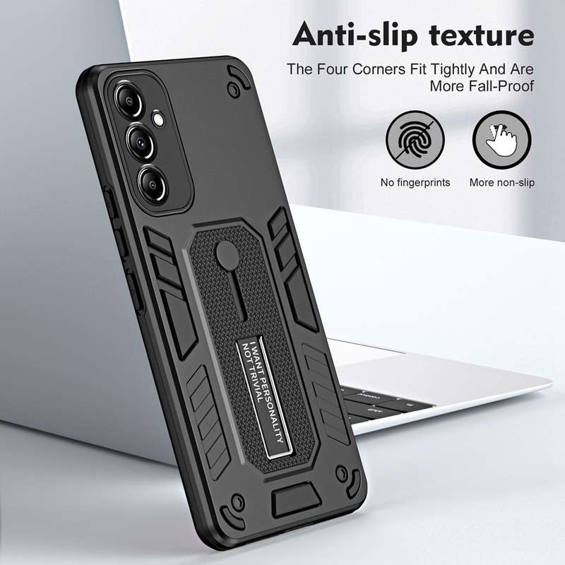 For Samsung Galaxy A24 4G Variety Brave Armor Finger Loop Holder Phone Case(Black)