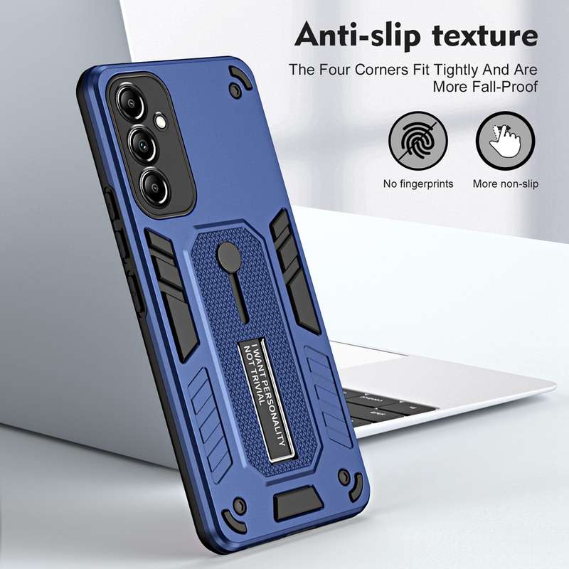 For Samsung Galaxy A24 4G Variety Brave Armor Finger Loop Holder Phone Case(Black)