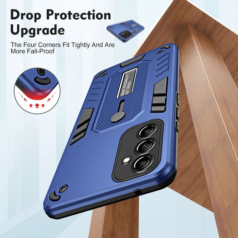 For Samsung Galaxy A24 4G Variety Brave Armor Finger Loop Holder Phone Case(Black)