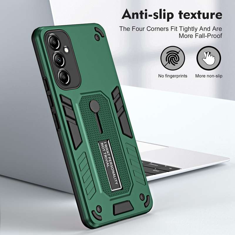 For Samsung Galaxy A24 4G Variety Brave Armor Finger Loop Holder Phone Case(Black)