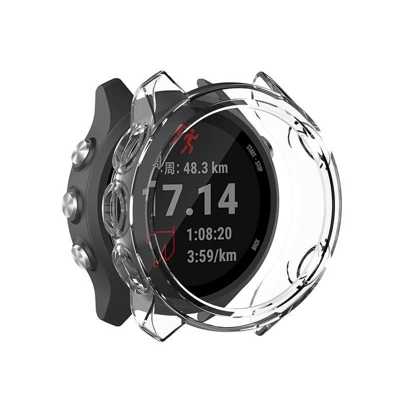 For Garmin Forerunner 245 / 245M Smart Watch Silicone Protective Case(Transparent Orange)