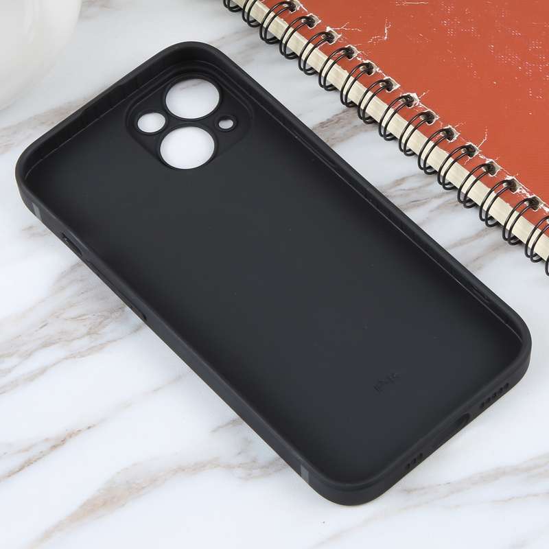 For iPhone 13 Astronaut Pattern Silicone Straight Edge Phone Case(Lovely Astronaut-Black)
