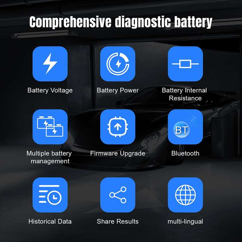 KONNWEI BK200 6V/12V/24V Car Bluetooth Battery Tester(Black)
