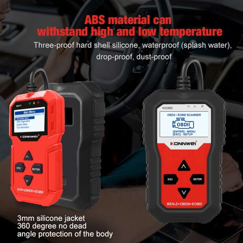 For Mercedes Benz KONNWE KW360 2.4 inch OBD2 Car Fault Detector