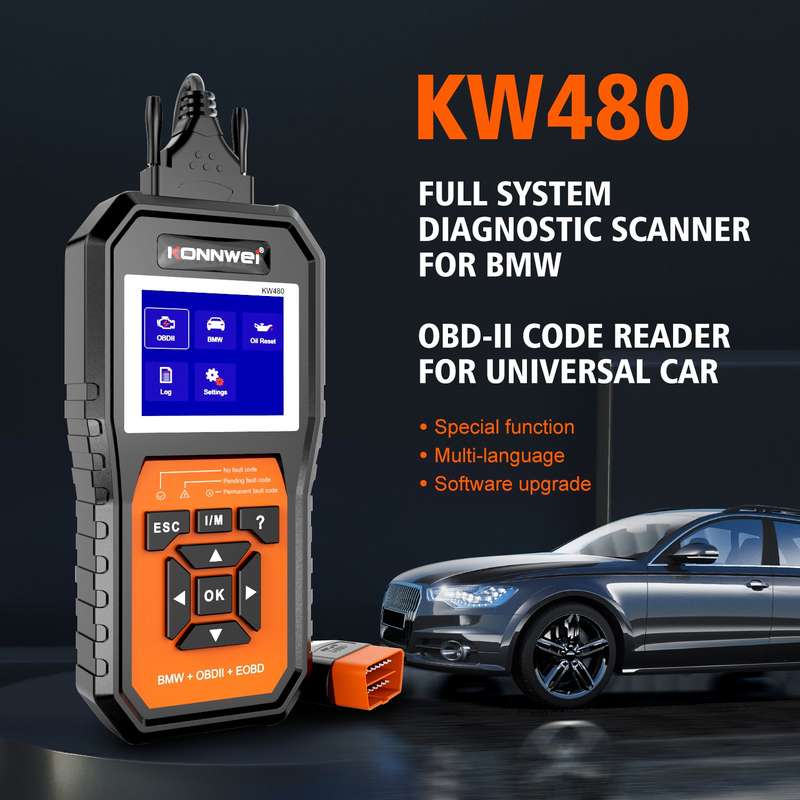 For BMW KONNWE KW480 2.8 inch Color Screen OBD2 Car Fault Detector