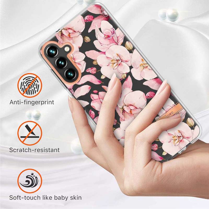 For Samsung Galaxy A54 5G Flowers and Plants Series IMD TPU Phone Case(Orchid Peony)