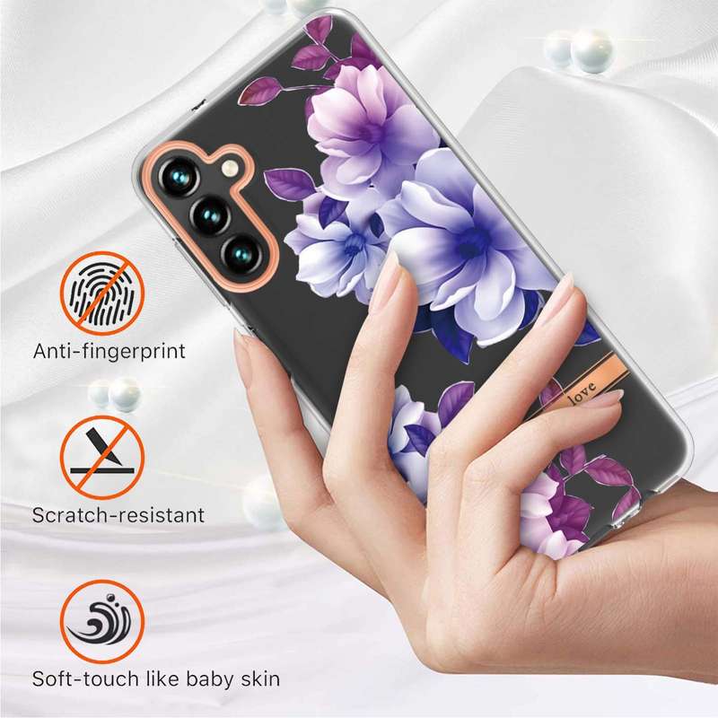 For Samsung Galaxy A54 5G Flowers and Plants Series IMD TPU Phone Case(Orchid Peony)