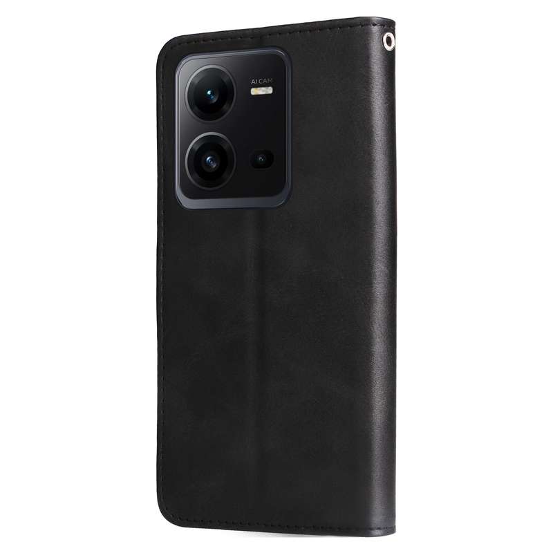 For vivo V25 5G/V25e 4G Calf Texture Zipper Leather Phone Case(Blue)