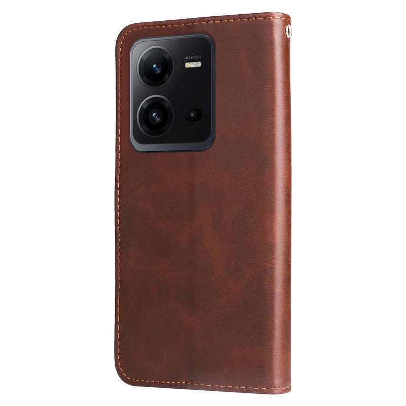 For vivo V25 5G/V25e 4G Calf Texture Zipper Leather Phone Case(Blue)