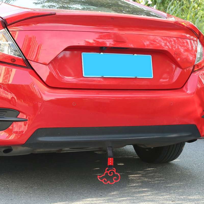 Car Rear Bumper Warning Hanging Ring Car Hand Pull Ring(White)