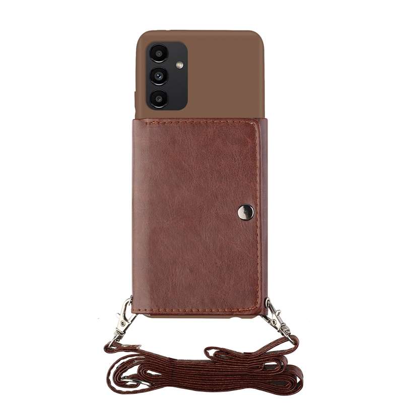 For Samsung Galaxy A54 5G Crossbody Lanyard Wallet Card Bag Phone Case(Pink)