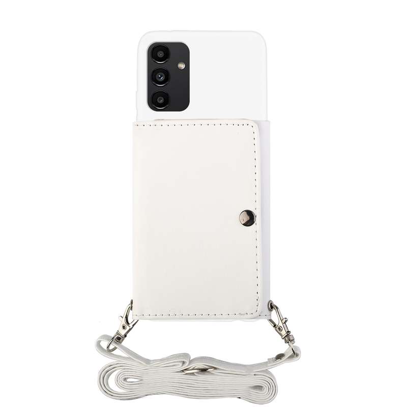 For Samsung Galaxy A54 5G Crossbody Lanyard Wallet Card Bag Phone Case(Pink)