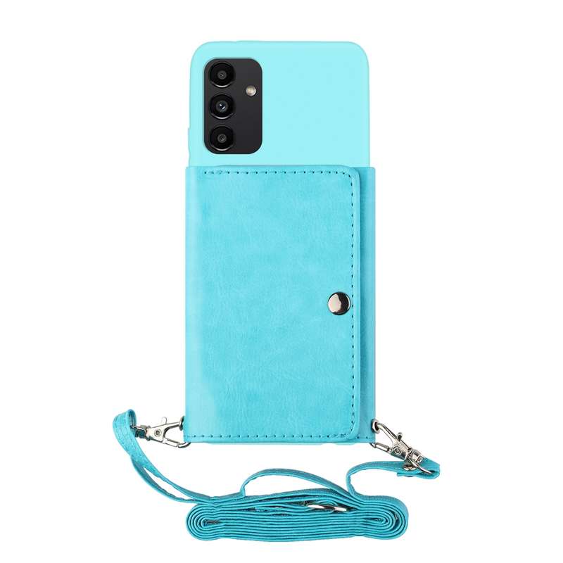 For Samsung Galaxy A54 5G Crossbody Lanyard Wallet Card Bag Phone Case(Pink)