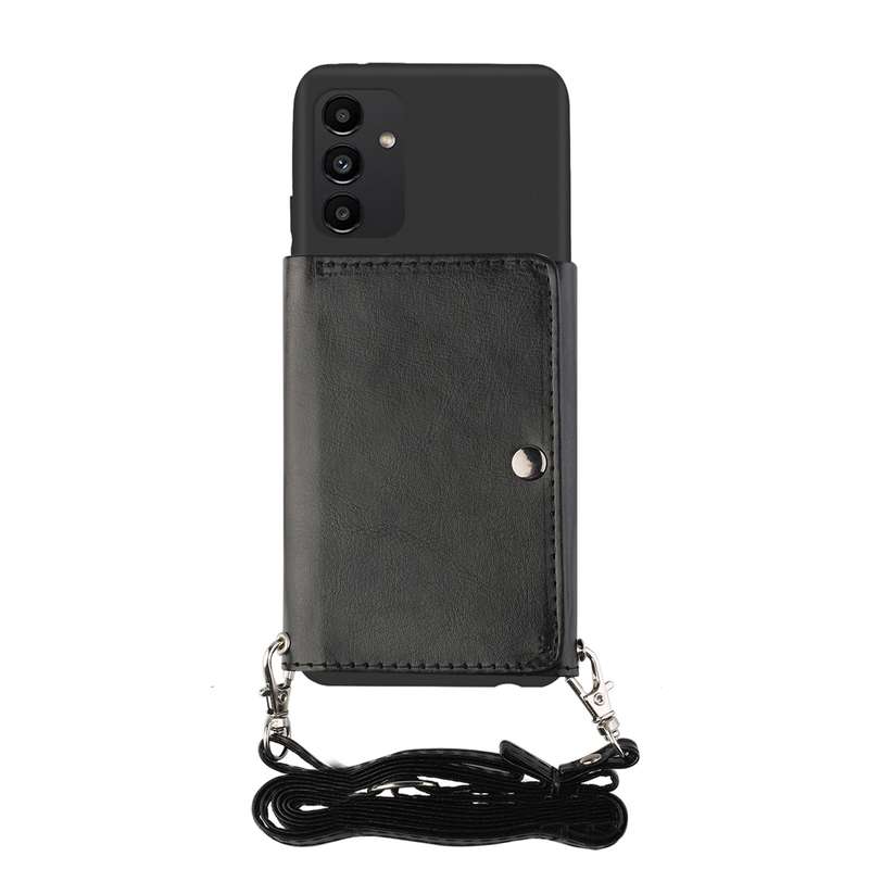 For Samsung Galaxy A54 5G Crossbody Lanyard Wallet Card Bag Phone Case(Pink)
