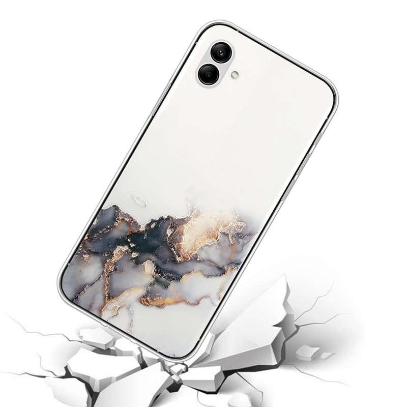 For Samsung Galaxy A04e Hollow Marble Pattern TPU Precise Hole Phone Case(Pink)