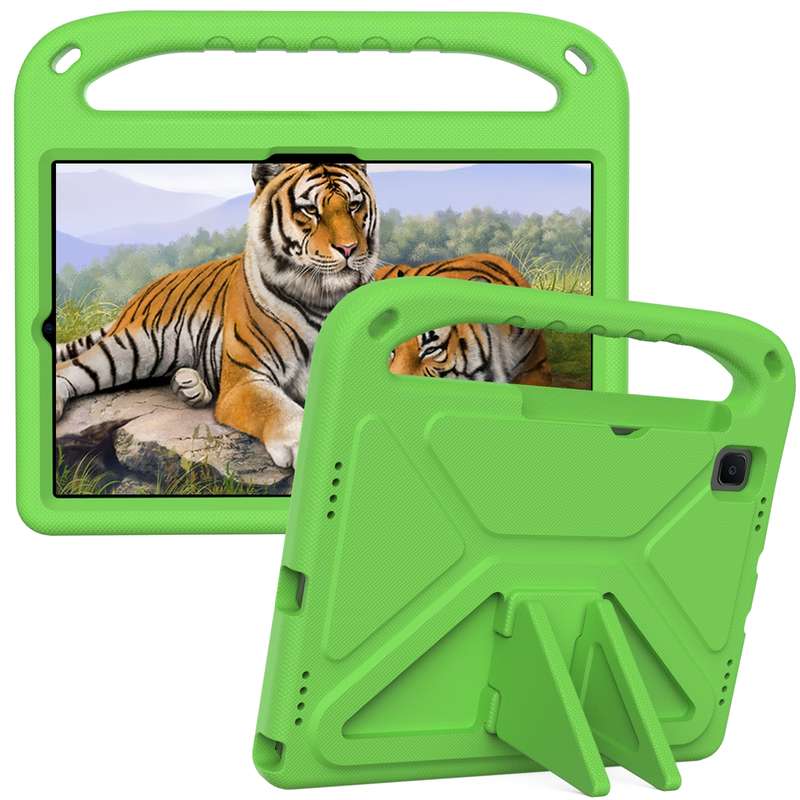 For Samsung Galaxy Tab S6 Lite P610 Handle EVA Shockproof Tablet Case with Holder(Blue)