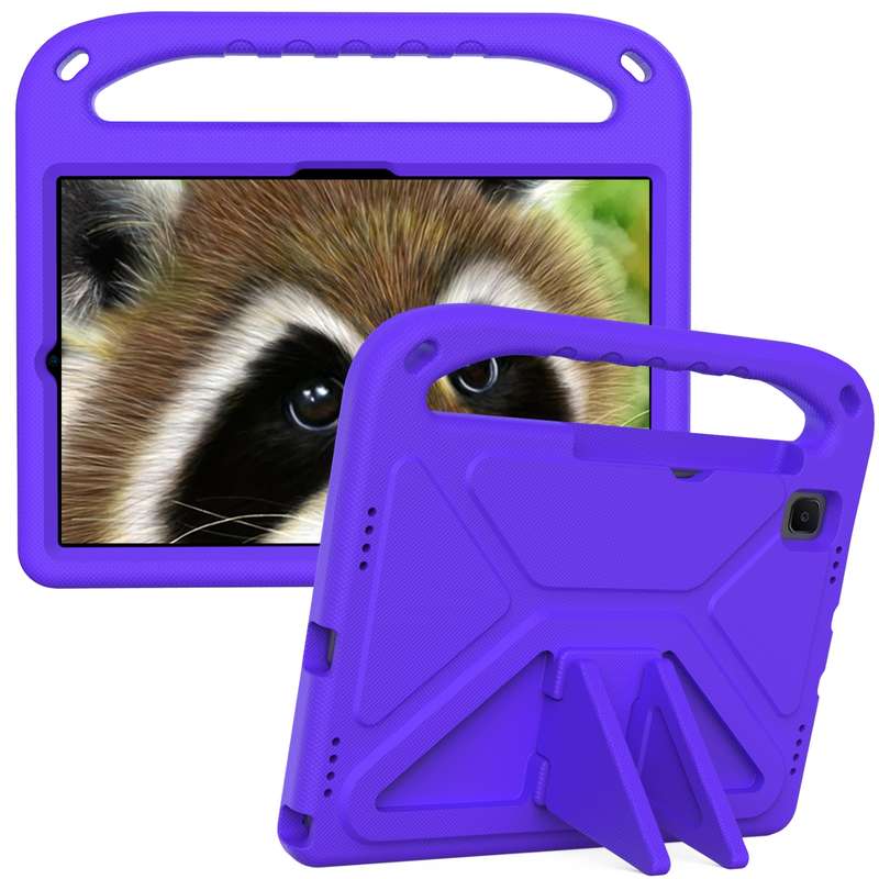 For Samsung Galaxy Tab S6 Lite P610 Handle EVA Shockproof Tablet Case with Holder(Blue)