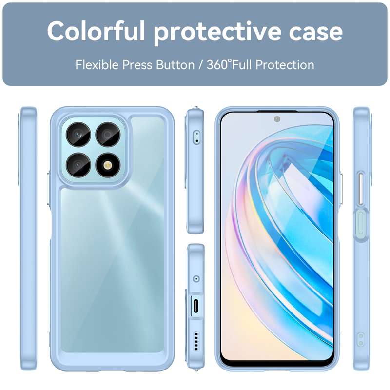 For Honor X8a Colorful Series Acrylic + TPU Phone Case(Black)