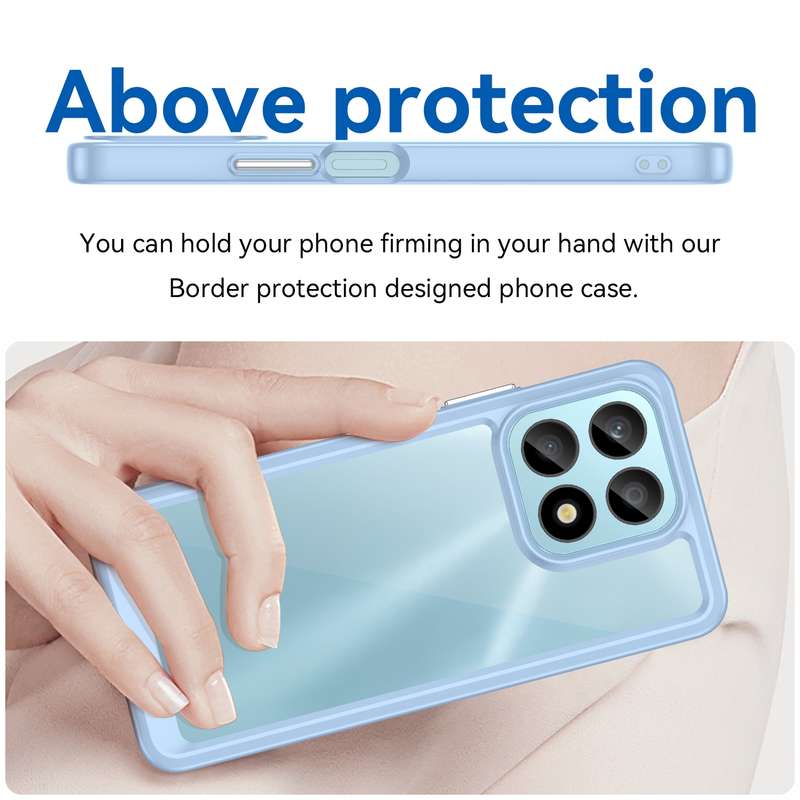 For Honor X8a Colorful Series Acrylic + TPU Phone Case(Black)