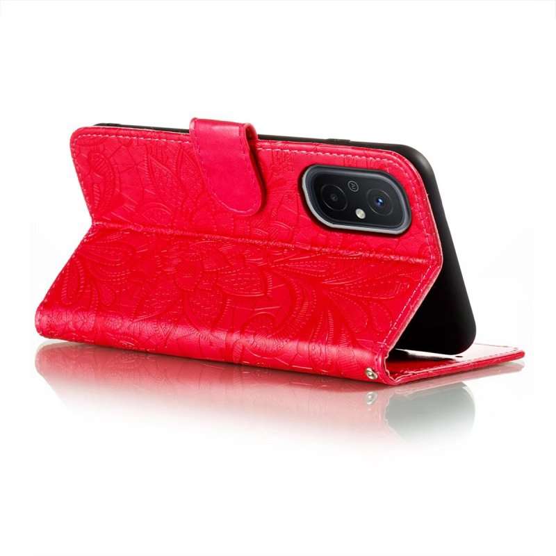 For Xiaomi Redmi 12C Lace Flower Embossing Flip Leather Phone Case(Purple)