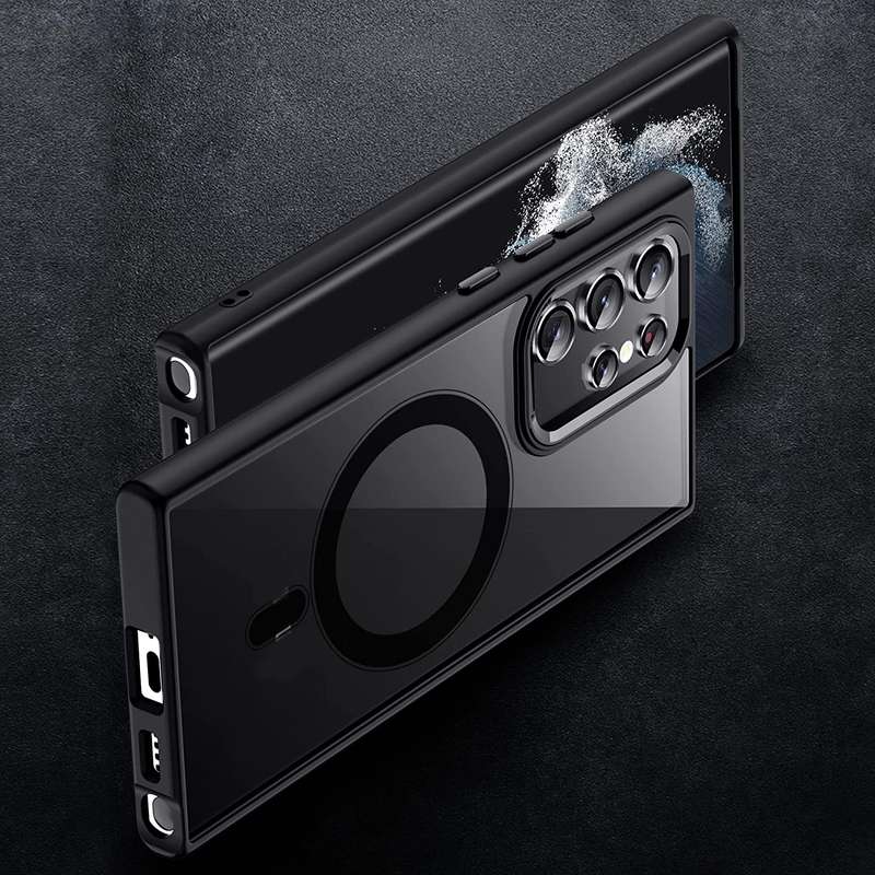 For Samsung Galaxy S23 Ultra 5G Acrylic PC MagSafe Magnetic Phone Case(Black)