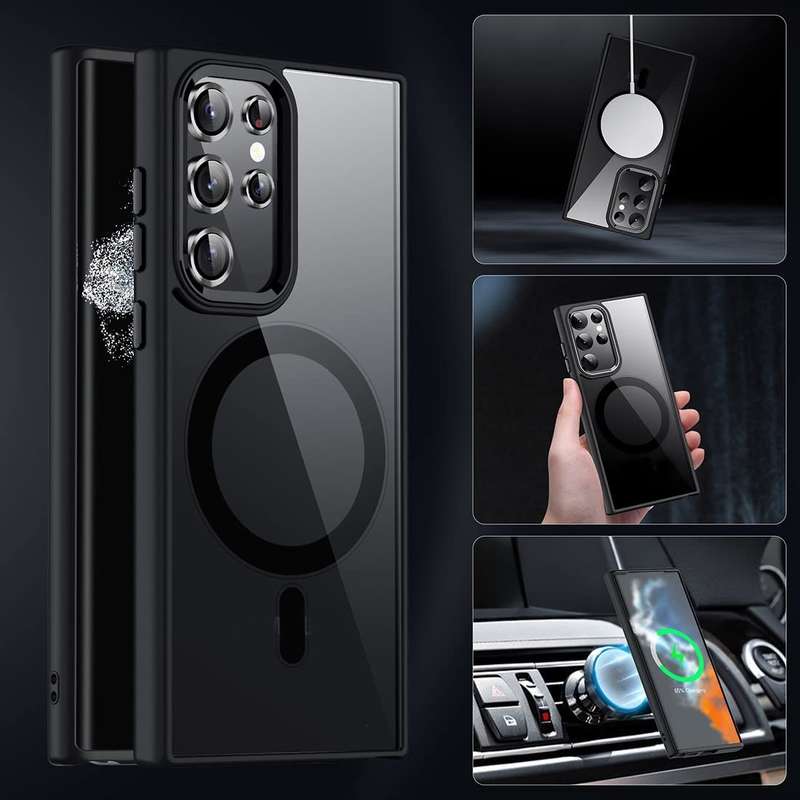 For Samsung Galaxy S23 Ultra 5G Acrylic PC MagSafe Magnetic Phone Case(Black)