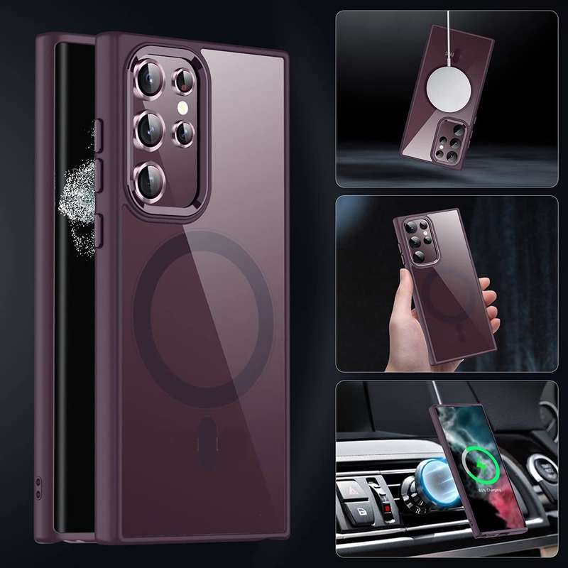 For Samsung Galaxy S23 Ultra 5G Acrylic PC MagSafe Magnetic Phone Case(Black)