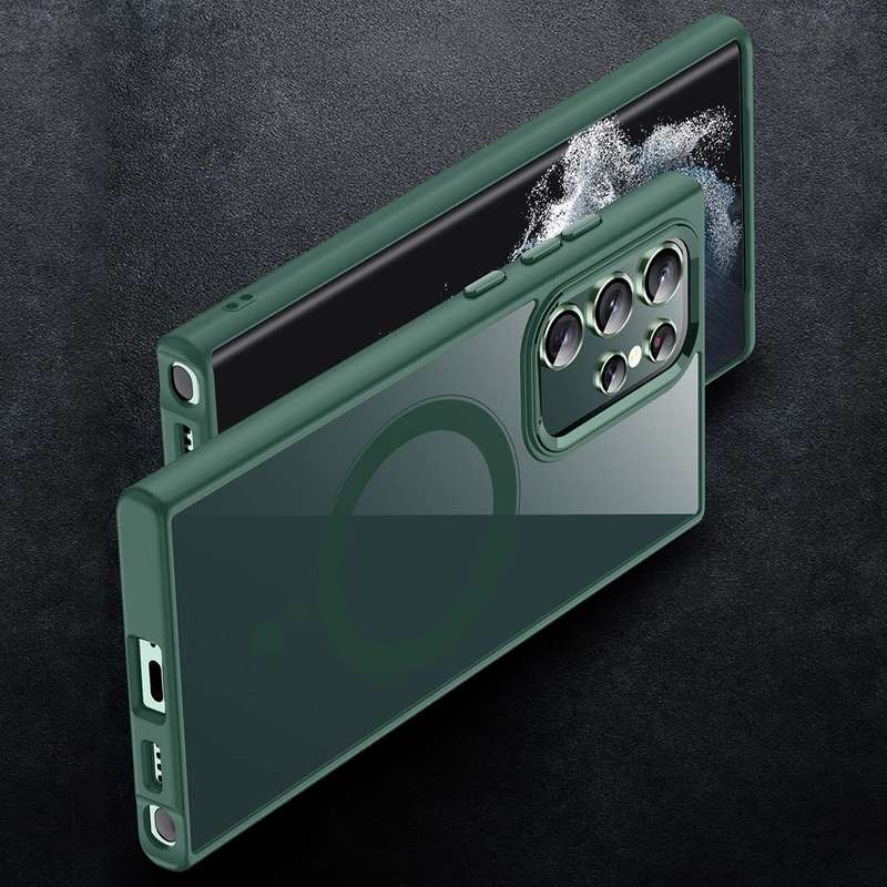 For Samsung Galaxy S23 Ultra 5G Acrylic PC MagSafe Magnetic Phone Case(Black)