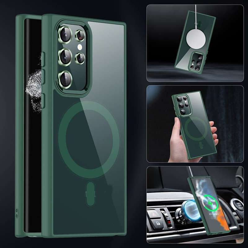 For Samsung Galaxy S23 Ultra 5G Acrylic PC MagSafe Magnetic Phone Case(Black)