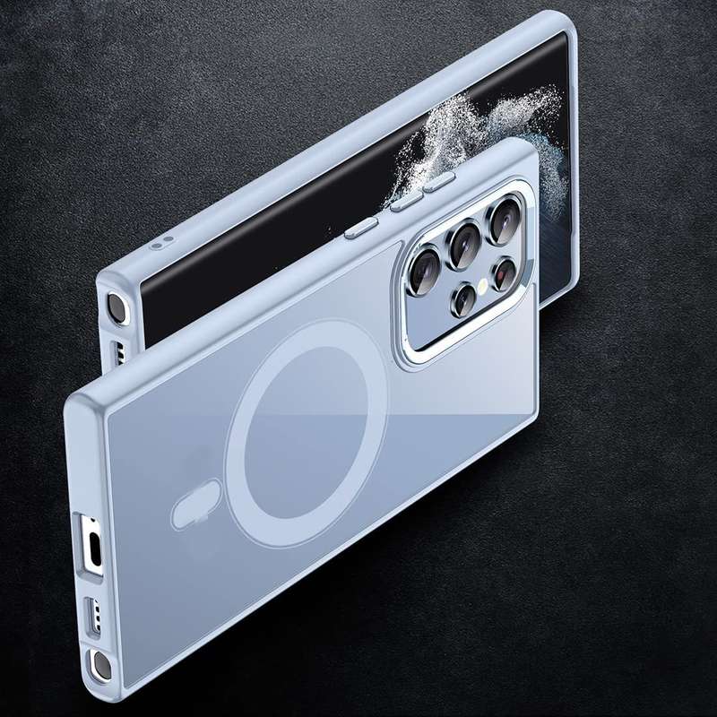For Samsung Galaxy S23 Ultra 5G Acrylic PC MagSafe Magnetic Phone Case(Black)