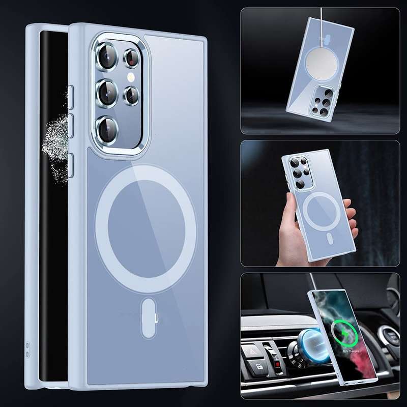 For Samsung Galaxy S23 Ultra 5G Acrylic PC MagSafe Magnetic Phone Case(Black)