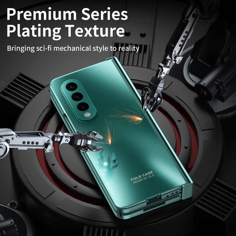For Samsung Galaxy Z Fold4 5G Integrated Electroplating Folding All-inclusive Phone Case(Silver)