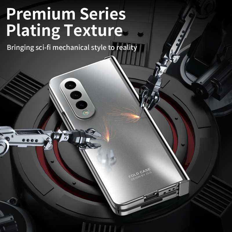 For Samsung Galaxy Z Fold4 5G Integrated Electroplating Folding All-inclusive Phone Case(Silver)