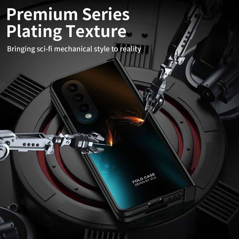 For Samsung Galaxy Z Fold4 5G Integrated Electroplating Folding All-inclusive Phone Case(Silver)